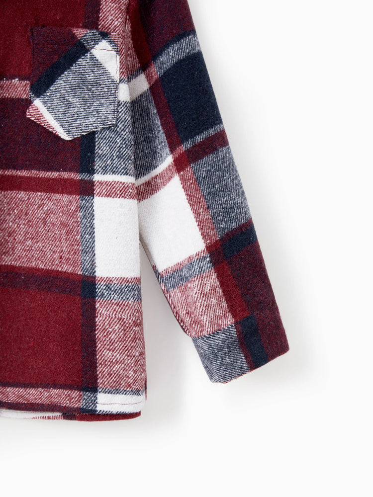 Ensembles de chemises décontractées à manches longues et de robes ceinturées en tricot rouge vin assorties pour toute la famille