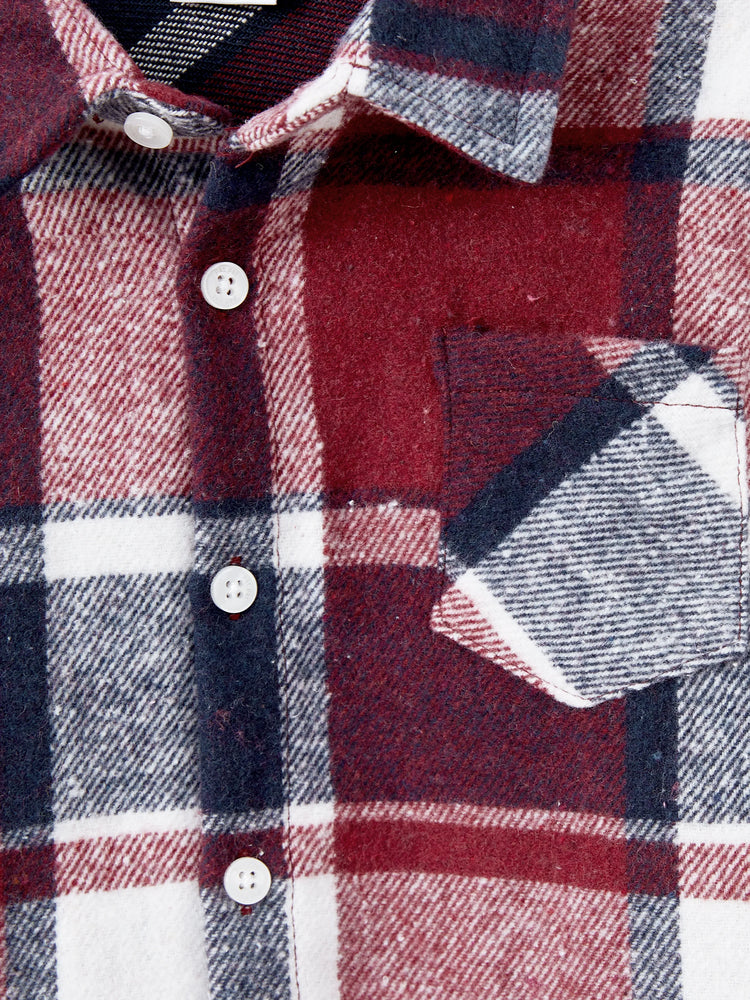 Ensembles de chemises décontractées à manches longues et de robes ceinturées en tricot rouge vin assorties pour toute la famille