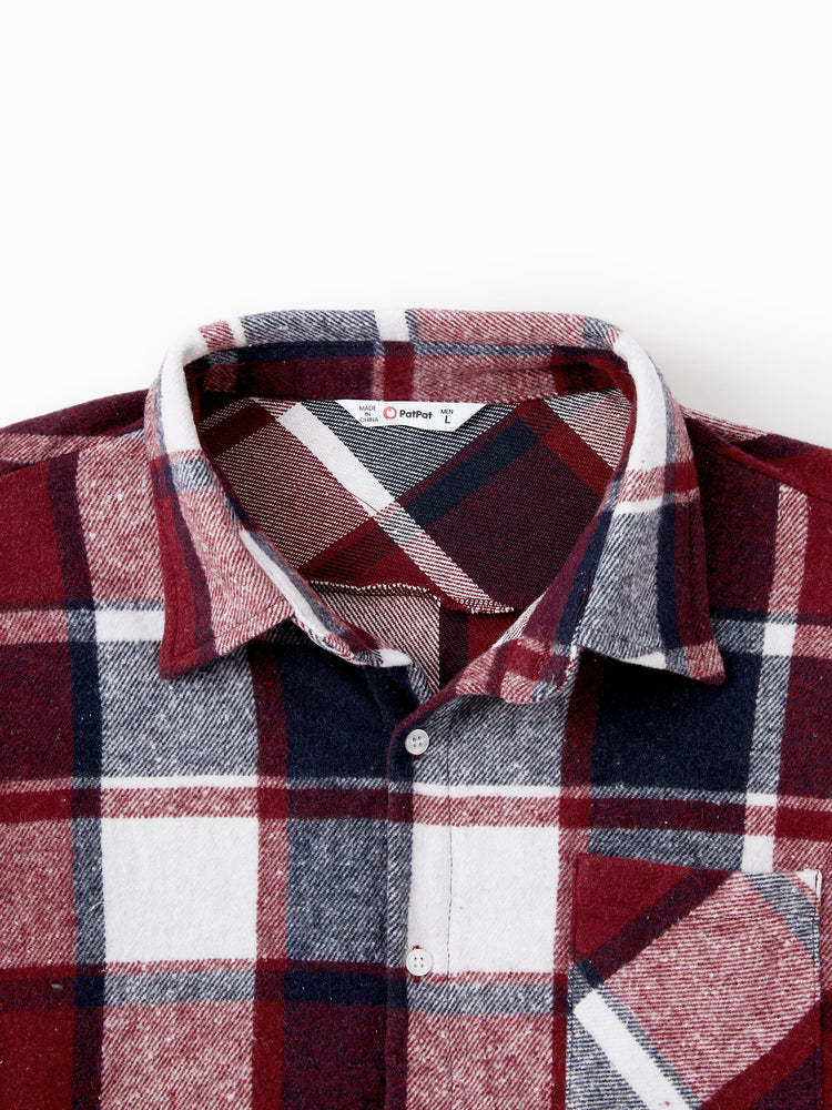 Ensembles de chemises décontractées à manches longues et de robes ceinturées en tricot rouge vin assorties pour toute la famille