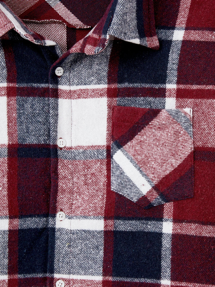 Ensembles de chemises décontractées à manches longues et de robes ceinturées en tricot rouge vin assorties pour toute la famille