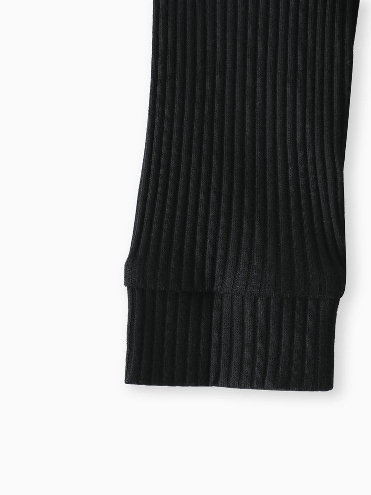 Baby Girl/Boy Cotton Button Design Solid Color Ribbed Long-sleeve Rompers Black