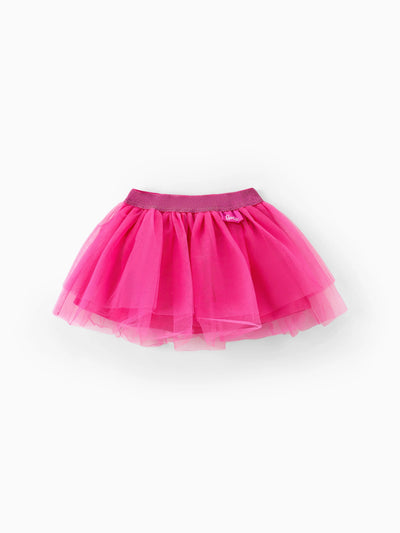 Barbie Toddler Girl 1pc Long-sleeve T-shirt or Tulle Skirt Set Hot Pink