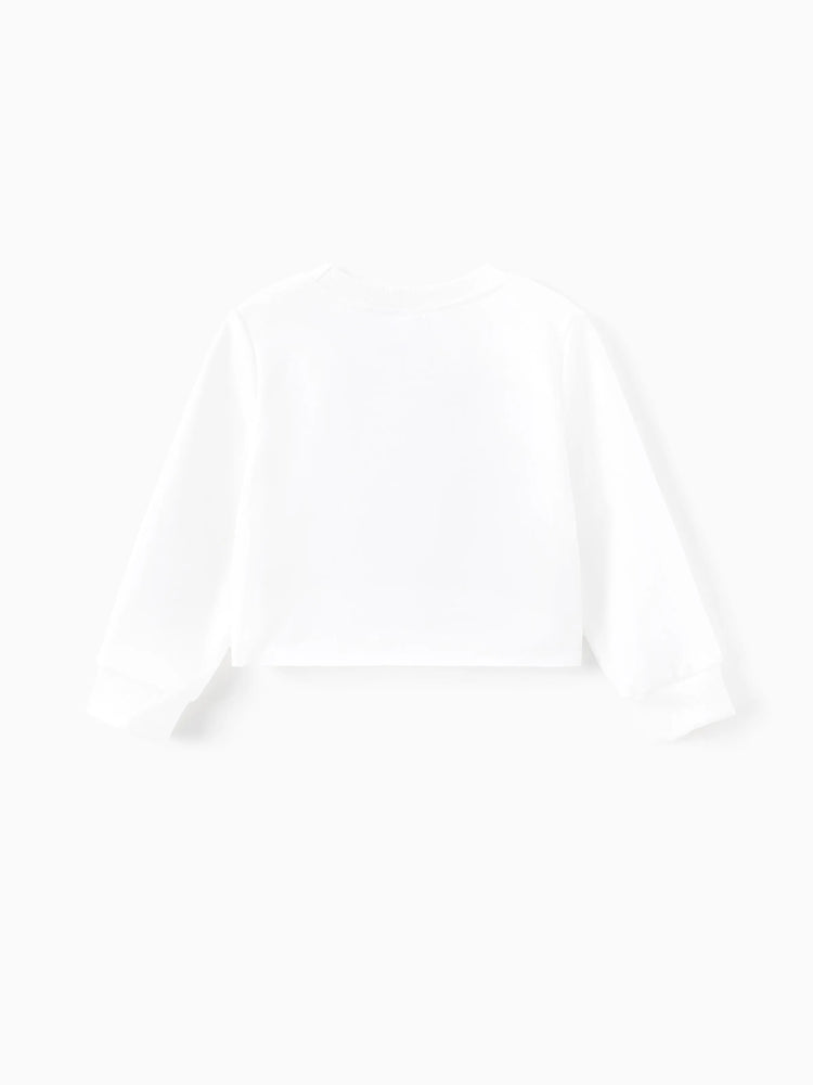 Ensemble Barbie pour petite fille, t-shirt à manches longues ou jupe en tulle, blanc, 1 pièce