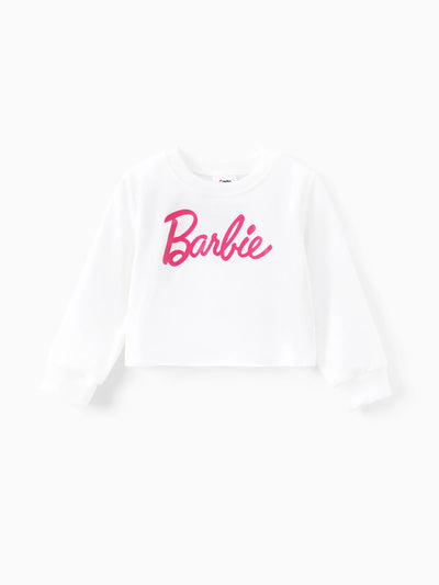 Ensemble Barbie pour petite fille, t-shirt à manches longues ou jupe en tulle, blanc, 1 pièce