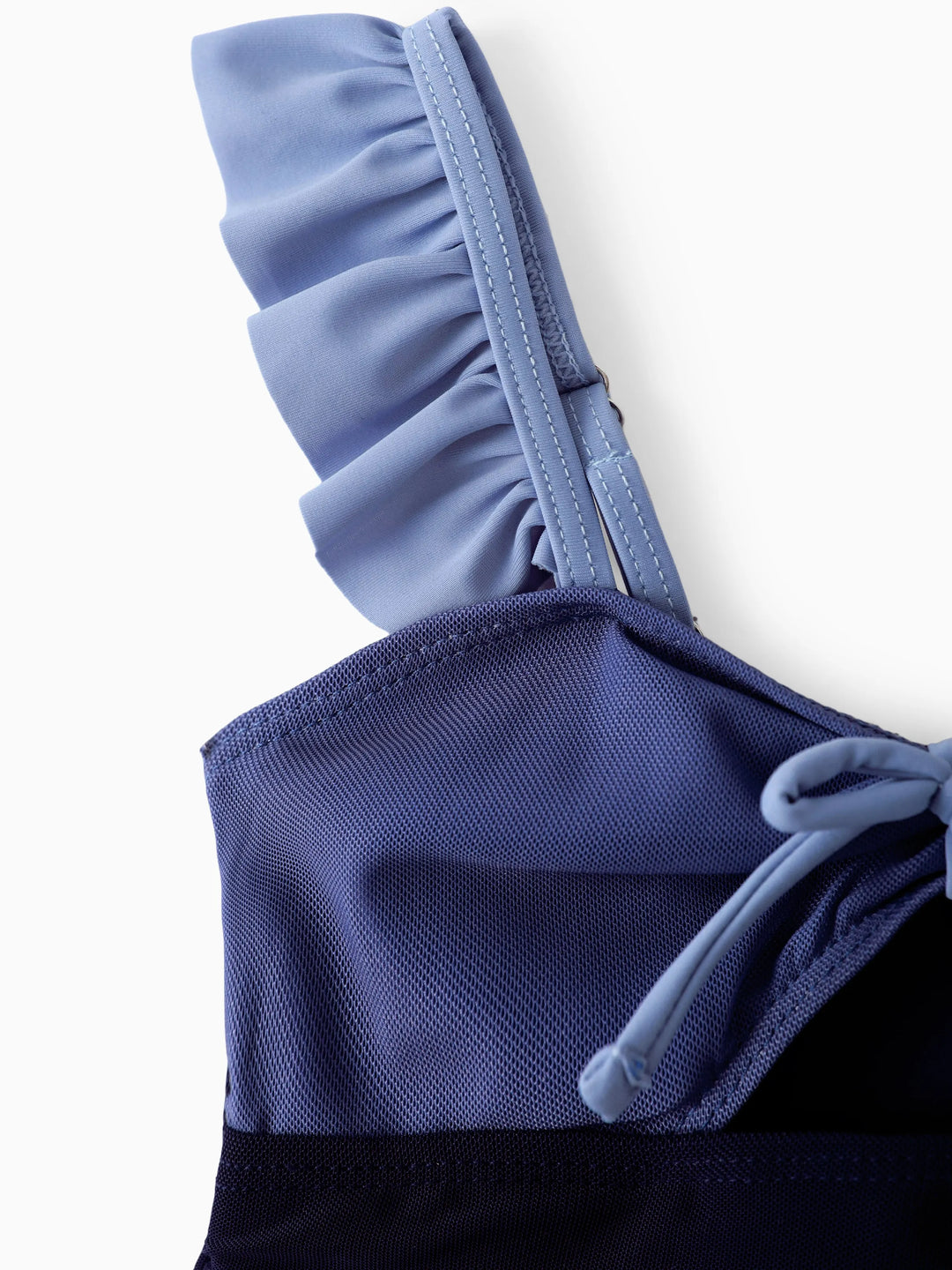 Maman et moi Maillot de bain une-pièce à bretelles volantées en mesh avec nœud froncé et découpe (séchage rapide) Multicolore