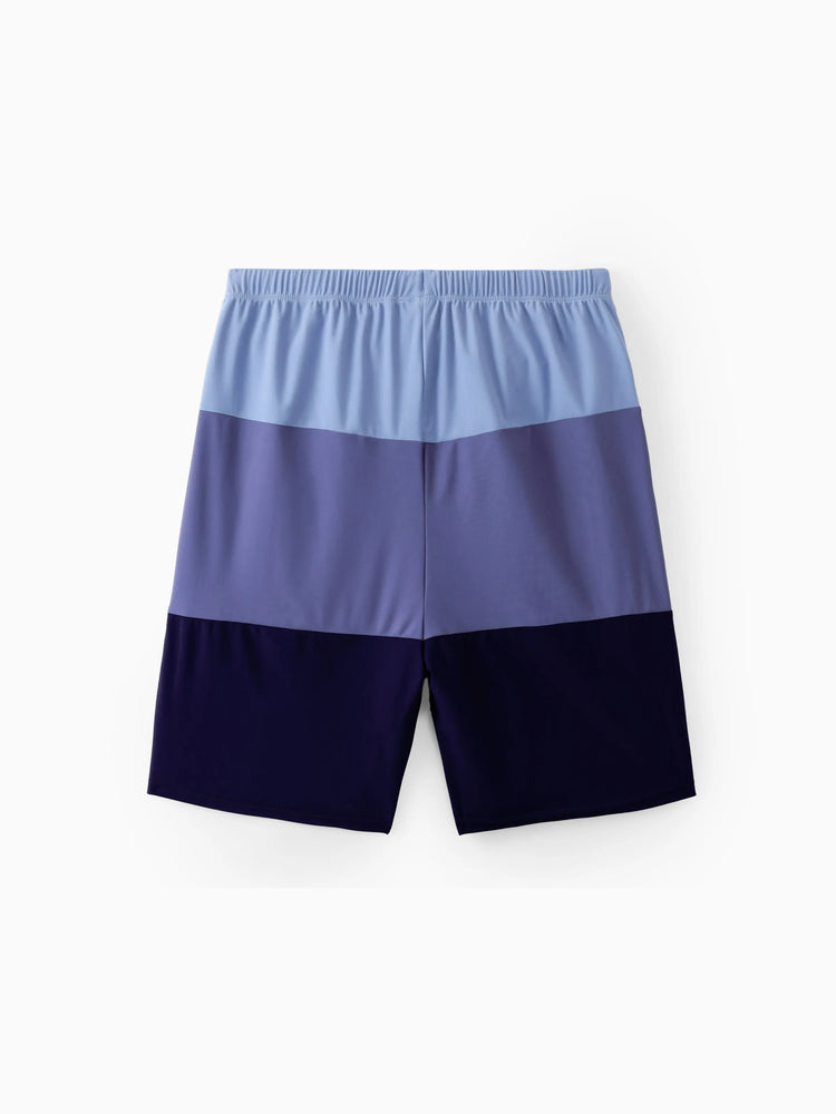 Daddy & Son Drawstring Swim Trunks  MultiColour