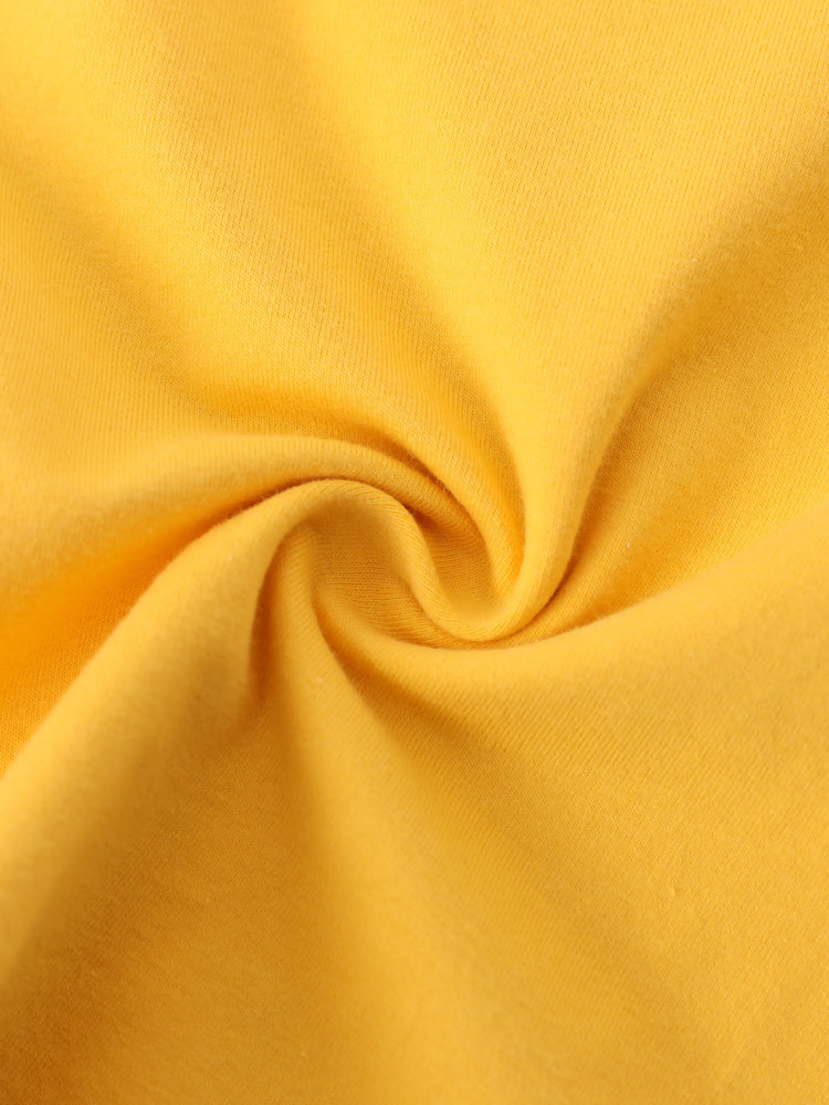 Conjunto de 2 piezas de camiseta lisa de manga corta para bebé niño y mono con estampado de dinosaurio en amarillo