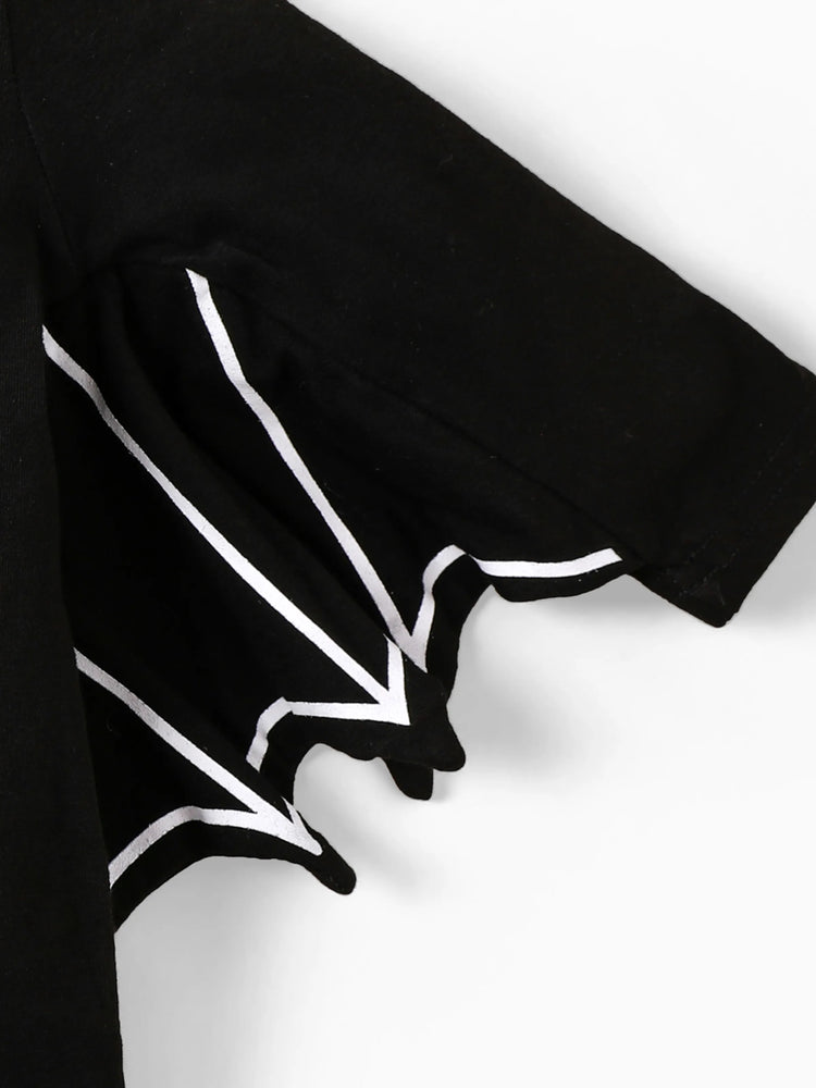 Ensemble de vêtements d'Halloween pour bébé garçon/fille, 2 pièces, 95 % coton, manches chauve-souris, combinaison avec chapeau, couleur B