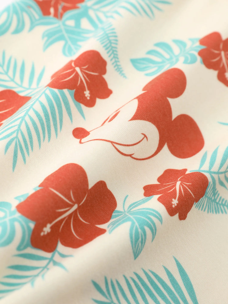 Mommy and Me Disney Mickey and Friends Family Matching Naia™ Floral Allover Print Shirt/Sleeveless Hollow-out Dress/Romper Multi-color