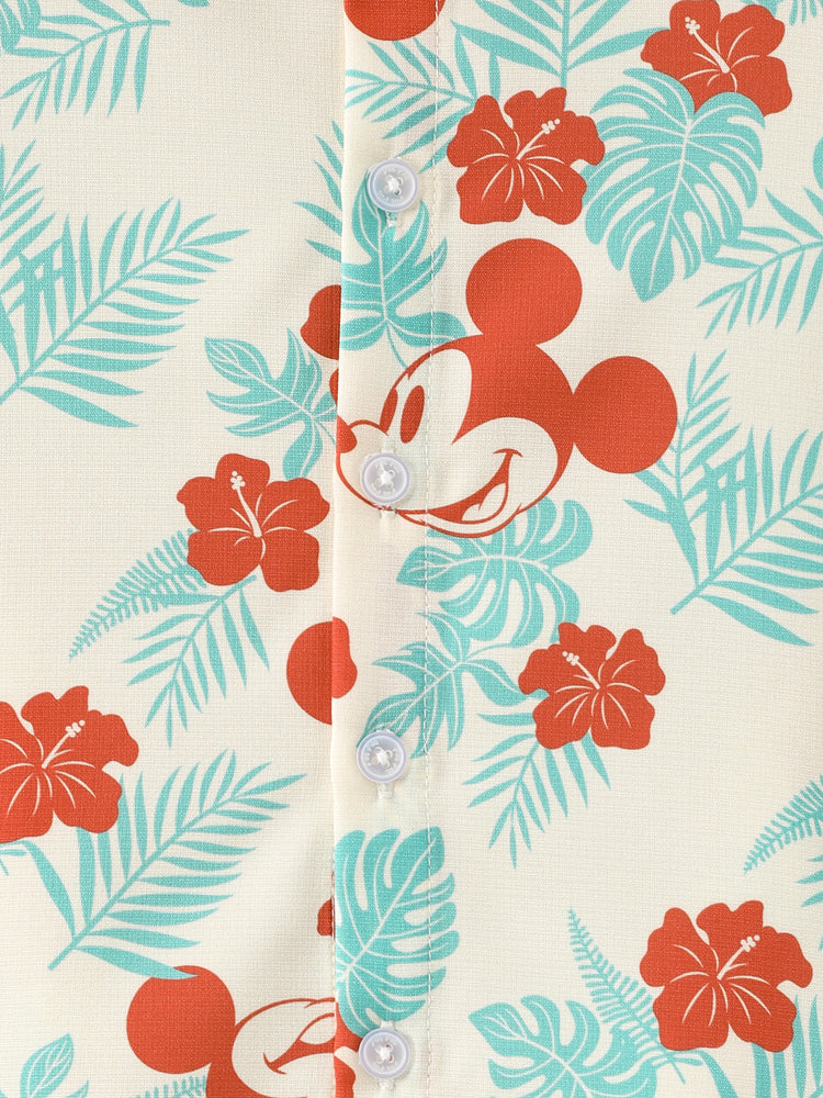 Disney Mickey y amigos Conjunto familiar a juego papá y yo Camisa/vestido sin mangas con recortes/mono Naia™ con estampado floral completo Multicolor