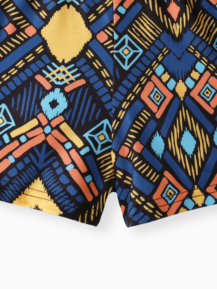 Conjunto de 2 piezas de camisola amarilla con cuello halter y pantalones cortos exóticos con diseño de lazo para niña, color jengibre 2