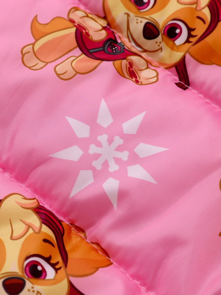 PAW Patrol Toddler Girl Skye Chase Rubble Long-sleeve Hooded Quilted Puffer Jacket Pink
