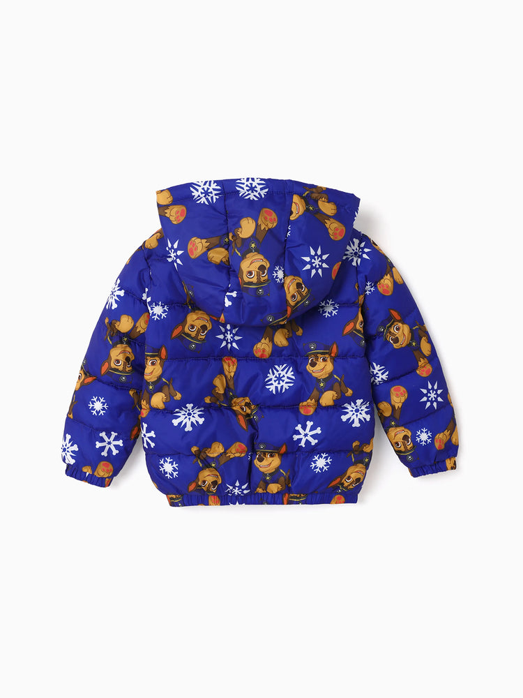 PAW Patrol Toddler Boy Skye Chase Rubble Long-sleeve Hooded Quilted Puffer Jacket Blue