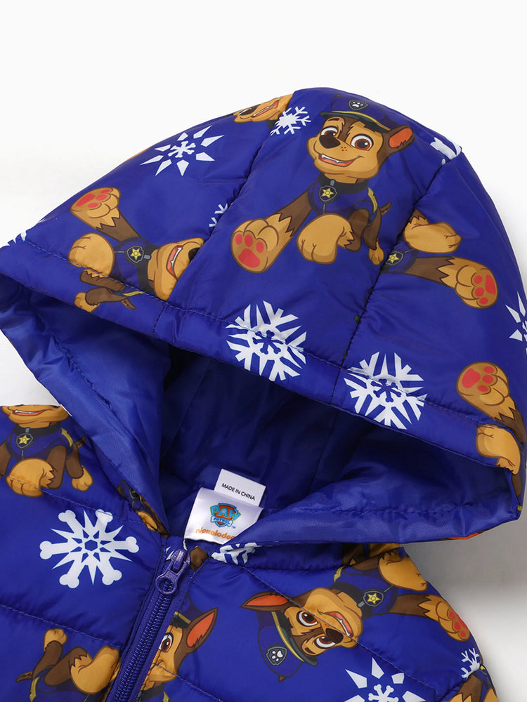 PAW Patrol Toddler Boy Skye Chase Rubble Long-sleeve Hooded Quilted Puffer Jacket Blue