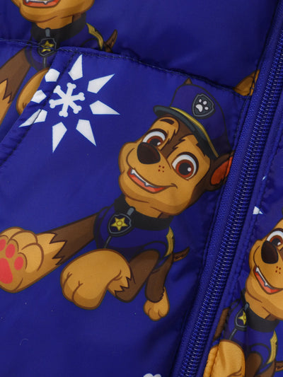 PAW Patrol Toddler Boy Skye Chase Rubble Long-sleeve Hooded Quilted Puffer Jacket Blue