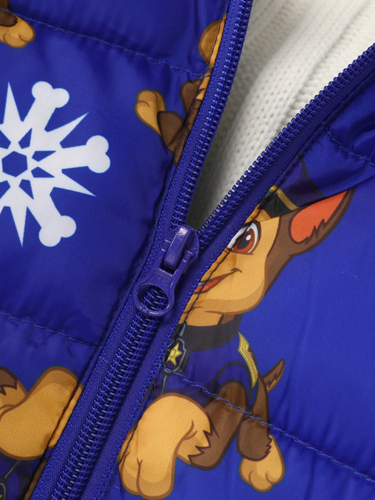 PAW Patrol Toddler Boy Skye Chase Rubble Long-sleeve Hooded Quilted Puffer Jacket Blue