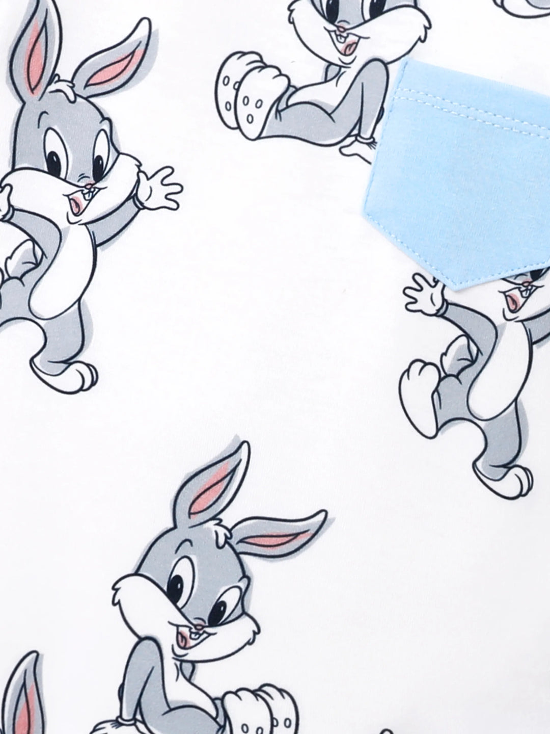 Looney Tunes Baby Boy/Girl Character Print Langärmelige Bodysuit- und Hosen-Sets hellblau