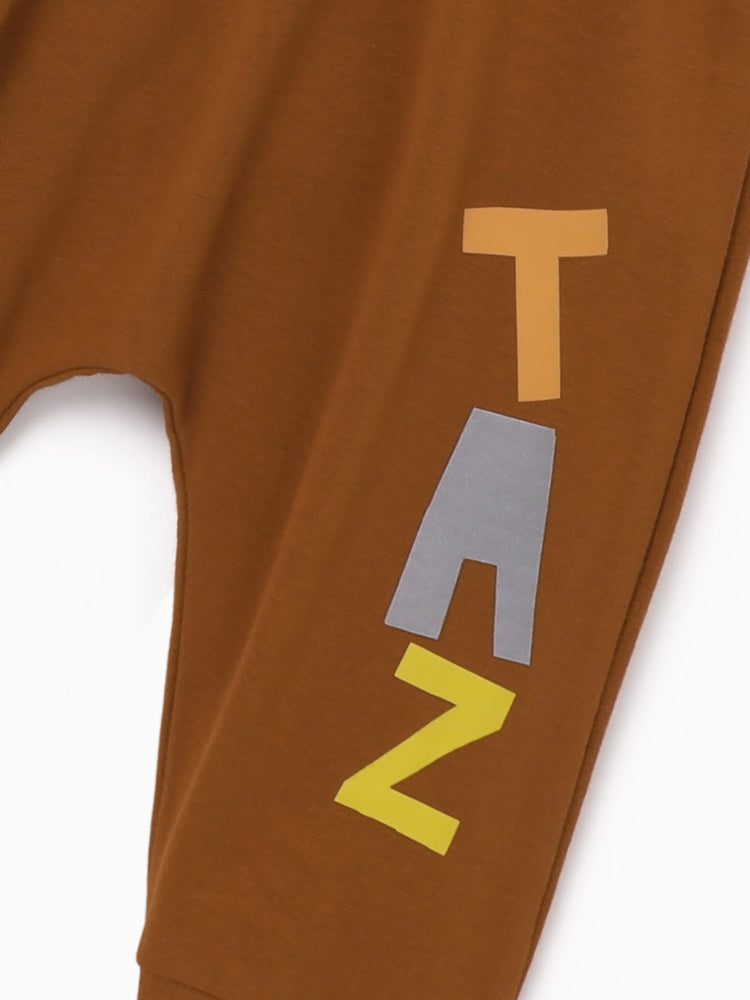 Looney Tunes Baby Boy Character Print Long-sleeve Bodysuit and Pant Sets Brown