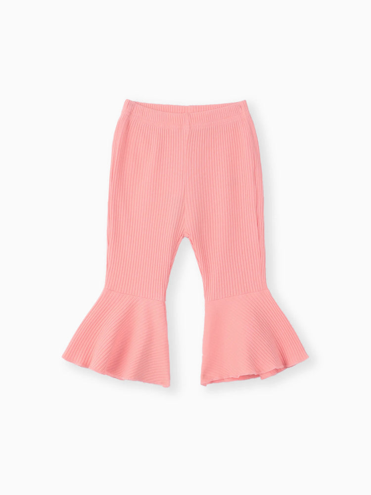 Pantalon côtelé basique uni pour bébé fille, rose