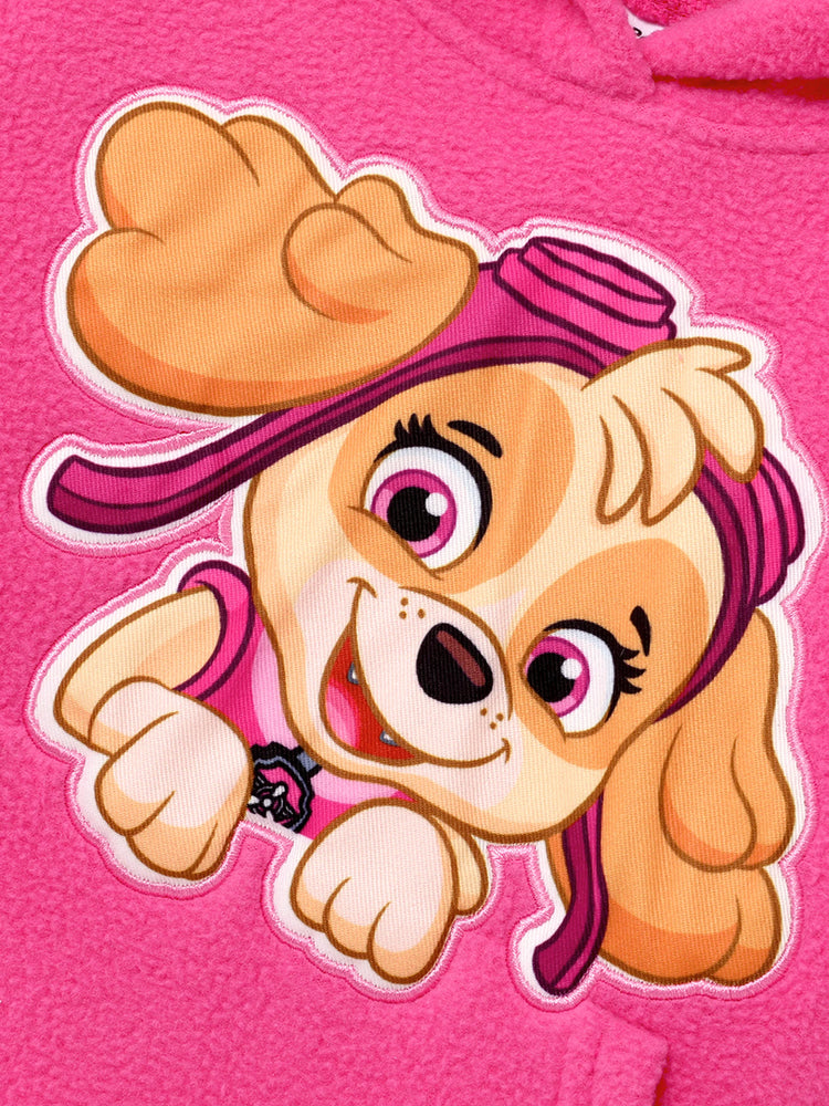 Sudadera con capucha polar Skye de la Patrulla Canina para niña pequeña, color rosa
