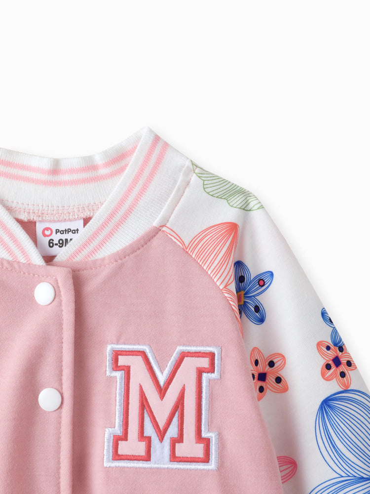 2 STÜCKE Baby Mädchen Stoff Blume Design Casual Langarm Set
 rosa