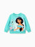 Sudadera de manga larga con estampado de princesas Disney Jasmine para niña pequeña, color verde