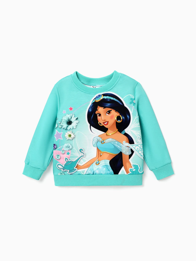 Disney Princess Toddler Girl Jasmine Print Long-sleeve Sweatshirt Green