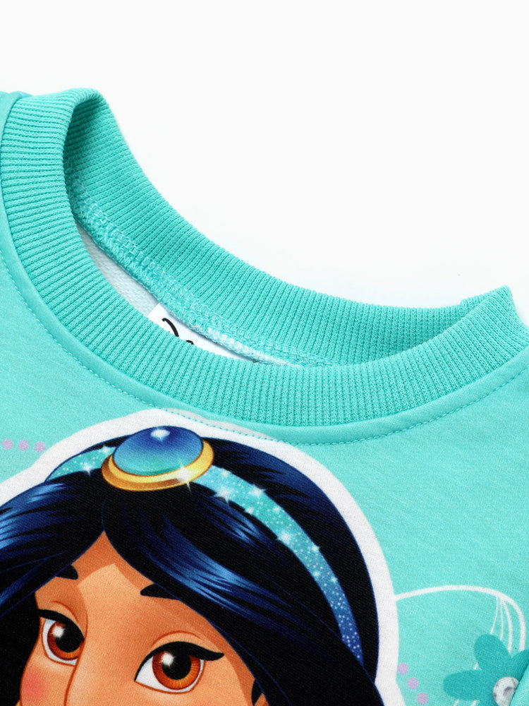 Disney Prinzessin Kleinkind Mädchen Charakter Print Langärmeliges Sweatshirt  grün