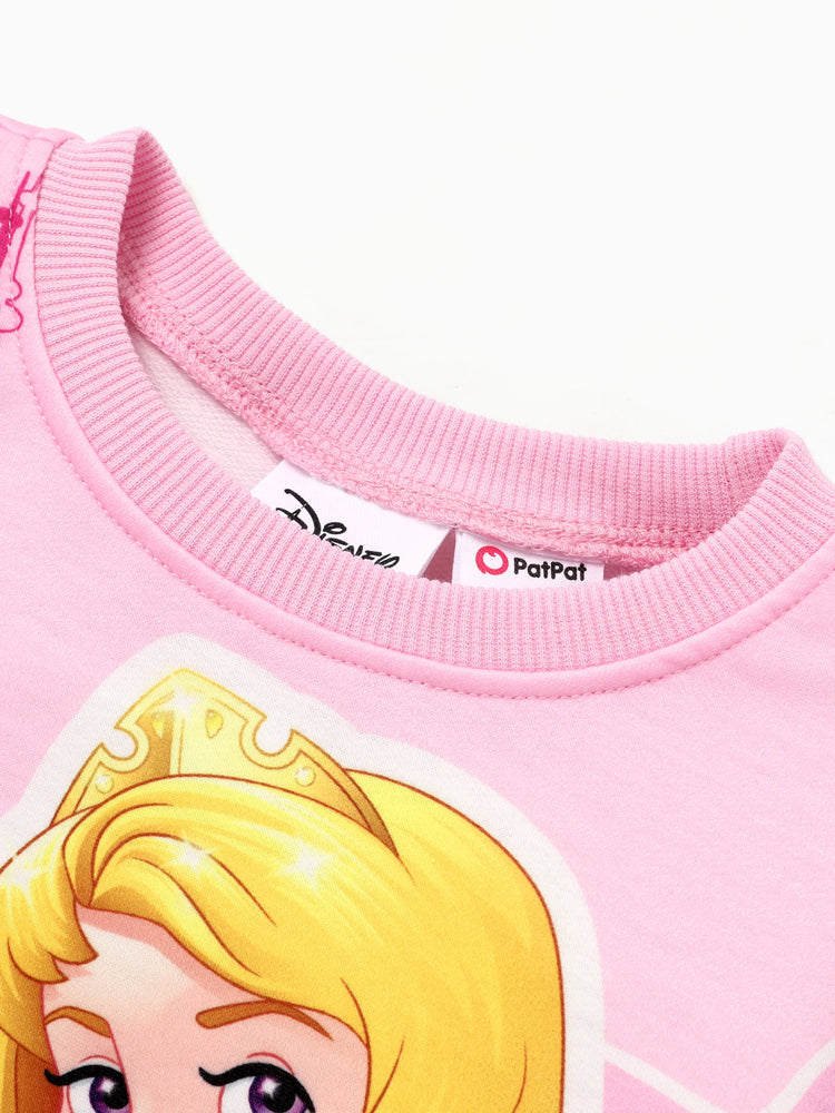 Disney Princess Toddler Girl Aurora Print Long-sleeve Sweatshirt Pink