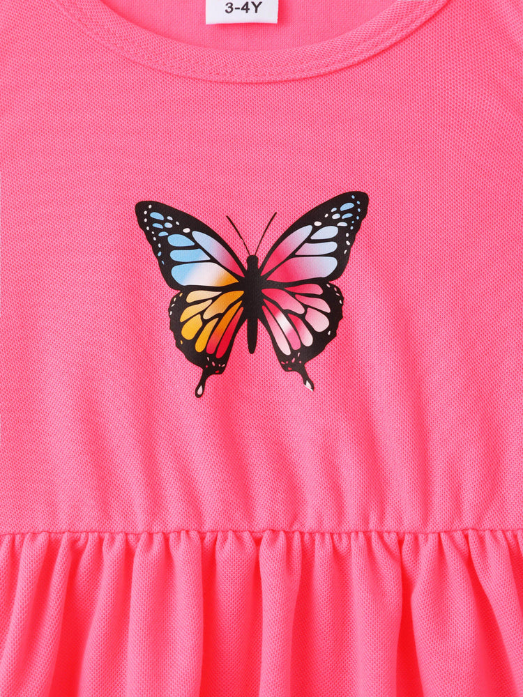 Toddler Girl Butterfly Print Tank Dress Roseo