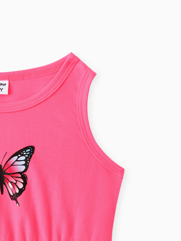 Toddler Girl Butterfly Print Tank Dress Roseo