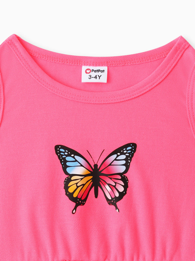 Toddler Girl Butterfly Print Tank Dress Roseo