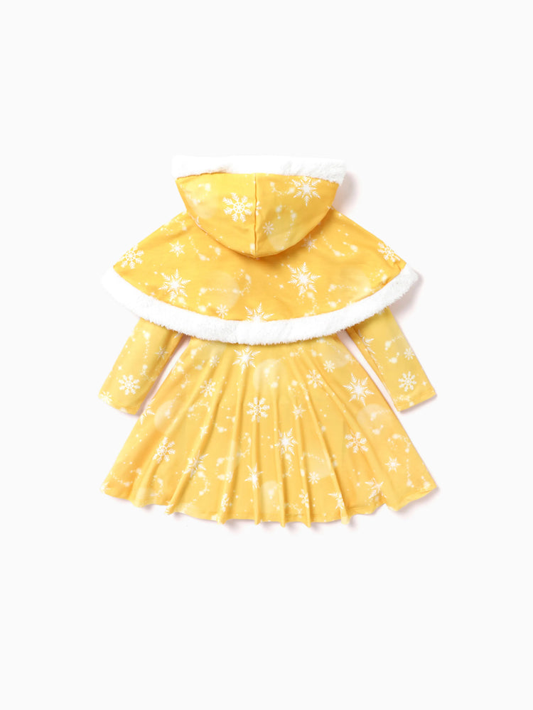 Ensemble robe et cape à capuche à imprimé flocons de neige Disney Princess Naia™ Belle pour petite fille, jaune