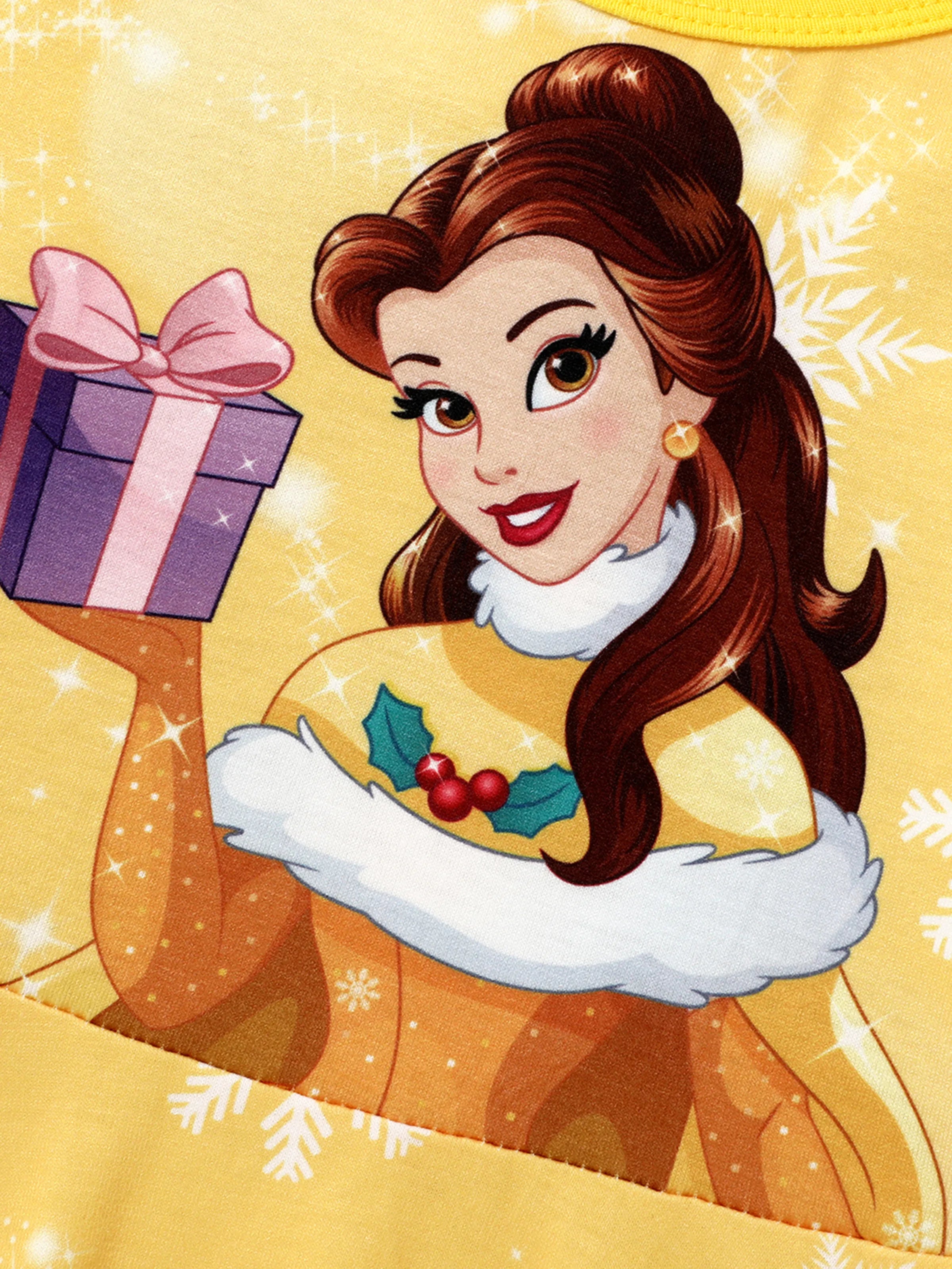 Disney Princess Toddler Girl Naia Belle Print Dress And Hooded Allover Snowflake Print Cloak Set Yellow, Yellow / 2 Years Disney Princess Toddler Girl Naia Belle Print Dress And Hooded Allover Snowflake Print Cloak Set Yellow, Yellow / 2 Years