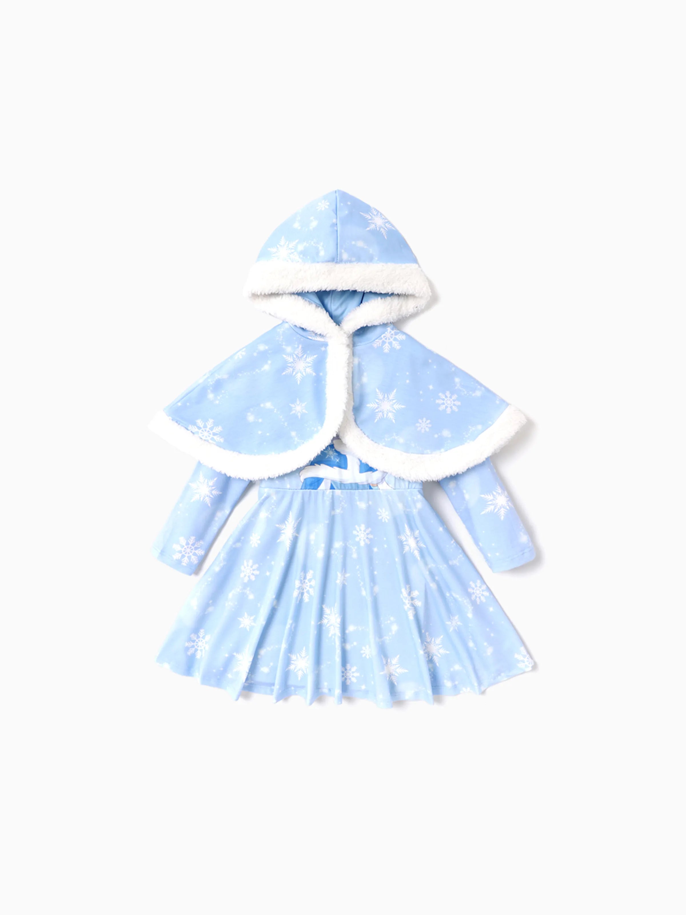 Disney Princess Toddler Girl Naia Cinderella Print Dress and Hooded Allover Snowflake Print Cloak Set Blue, Blue / 3-4 Years Disney Princess Toddler Girl Naia Cinderella Print Dress and Hooded Allover Snowflake Print Cloak Set Blue, Blue / 3-4 Years