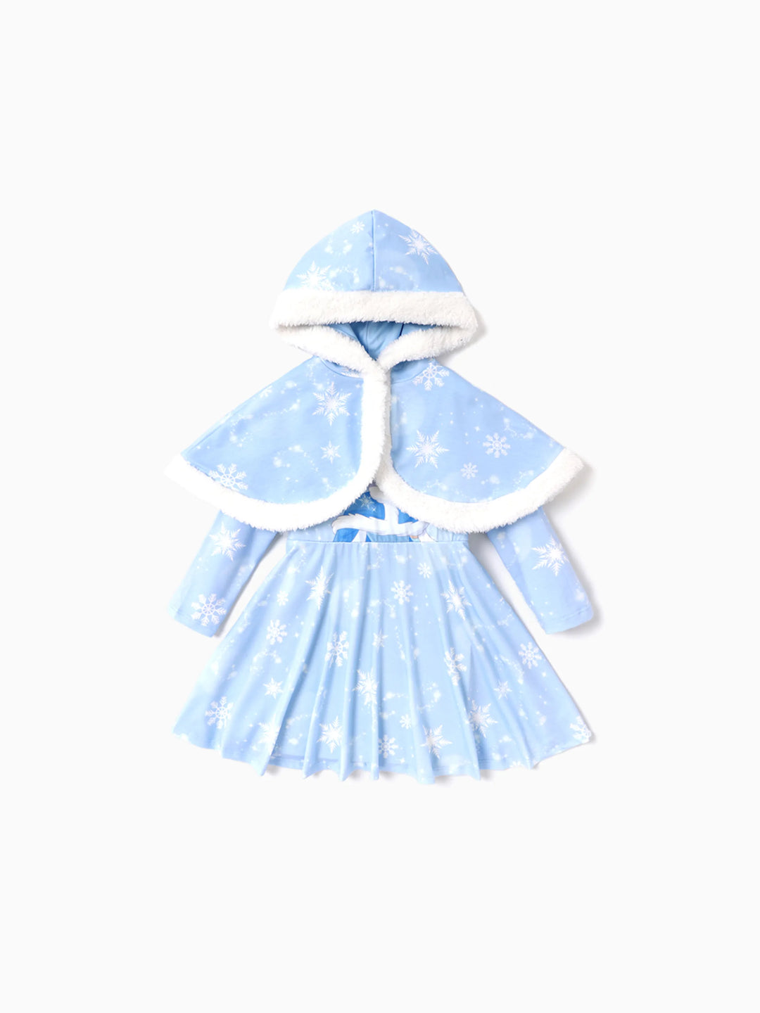 Disney Prinzessin Kleinkind Mädchen Naia™ Cinderella Kleid und Kapuzenumhang mit Schneeflockenmuster Blau