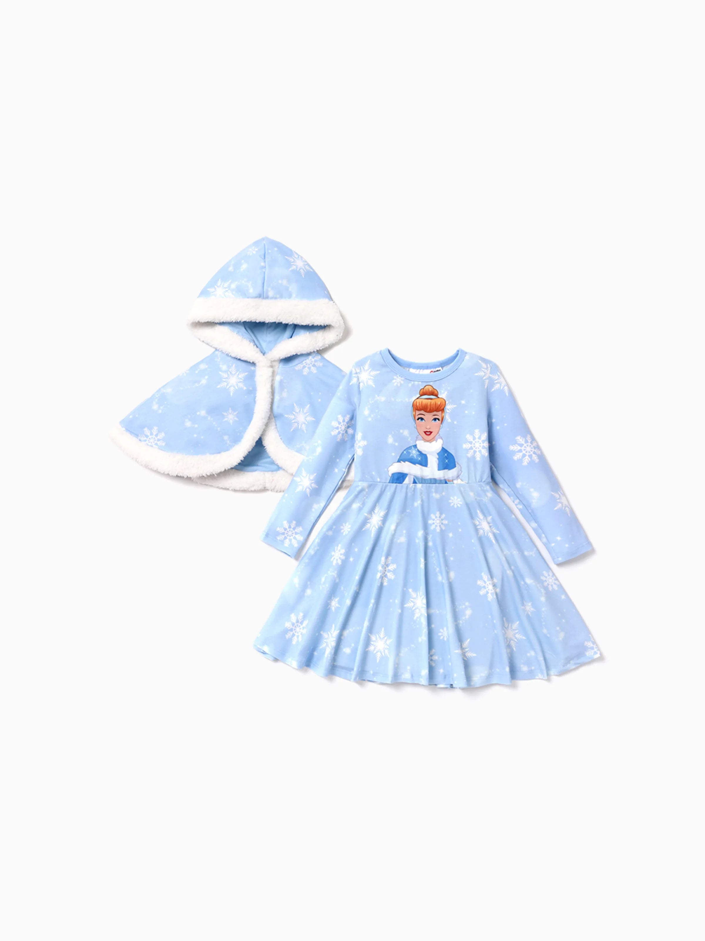 Disney Princess Toddler Girl Naia Cinderella Print Dress and Hooded A - PatPat Disney Princess Toddler Girl Naia Cinderella Print Dress and Hooded A - PatPat