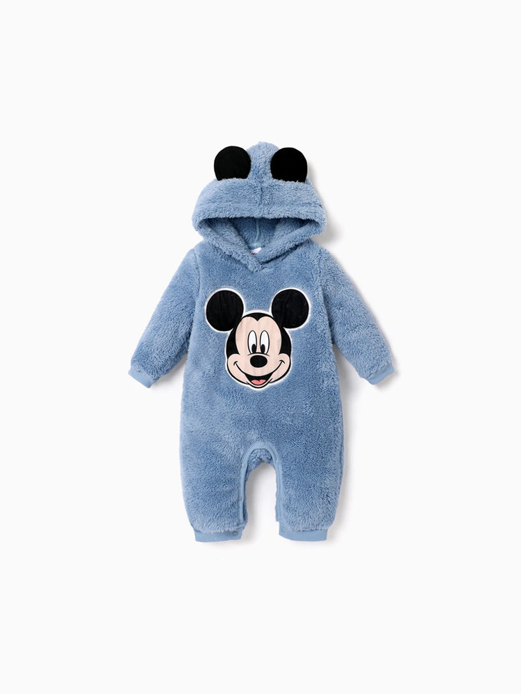 Combinaison à capuche Disney Mickey et ses amis avec motif Mickey en fourrure 3D et oreilles bleues