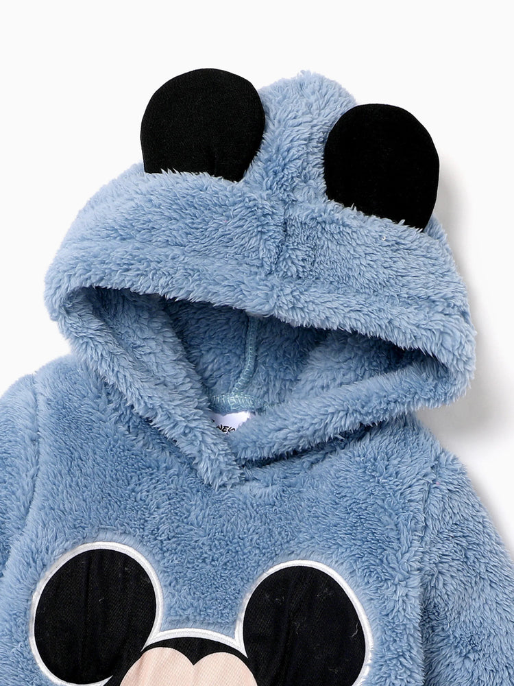 Combinaison à capuche Disney Mickey et ses amis avec motif Mickey en fourrure 3D et oreilles bleues