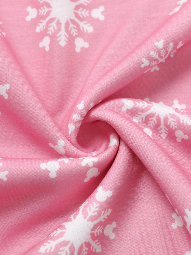 Disney Mickey and Friends Toddler Girl Minnie Christmas Character Print Sweatshirt Light Pink