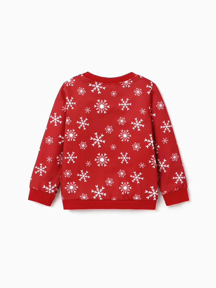 Sweat-shirt imprimé personnage de Noël Disney Mickey et ses amis pour petite fille, rouge