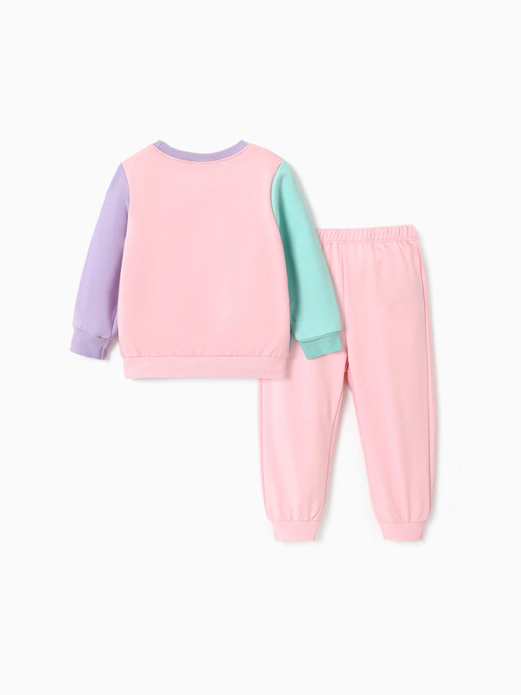 PAW Patrol Toddler Girl Chase/Skye Contrasting Color Stitching Top and Pants Suit Pink