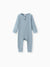 Combinaison boutonnée en coton côtelé pour bébé garçon/fille, bleu clair