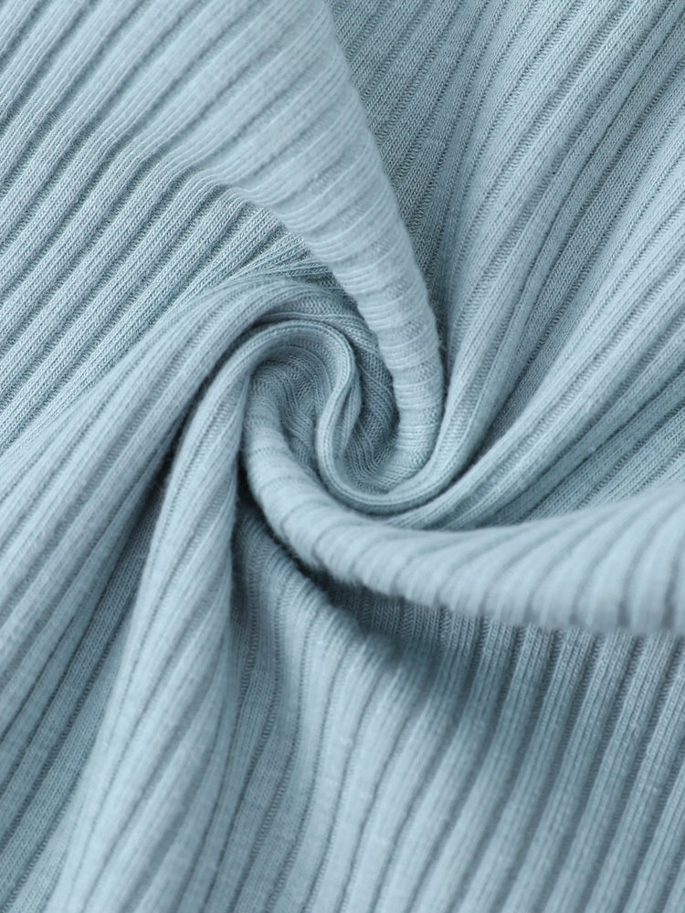 Baby Boy/Girl Cotton Ribbed Button Up Jumpsuit Light Blue