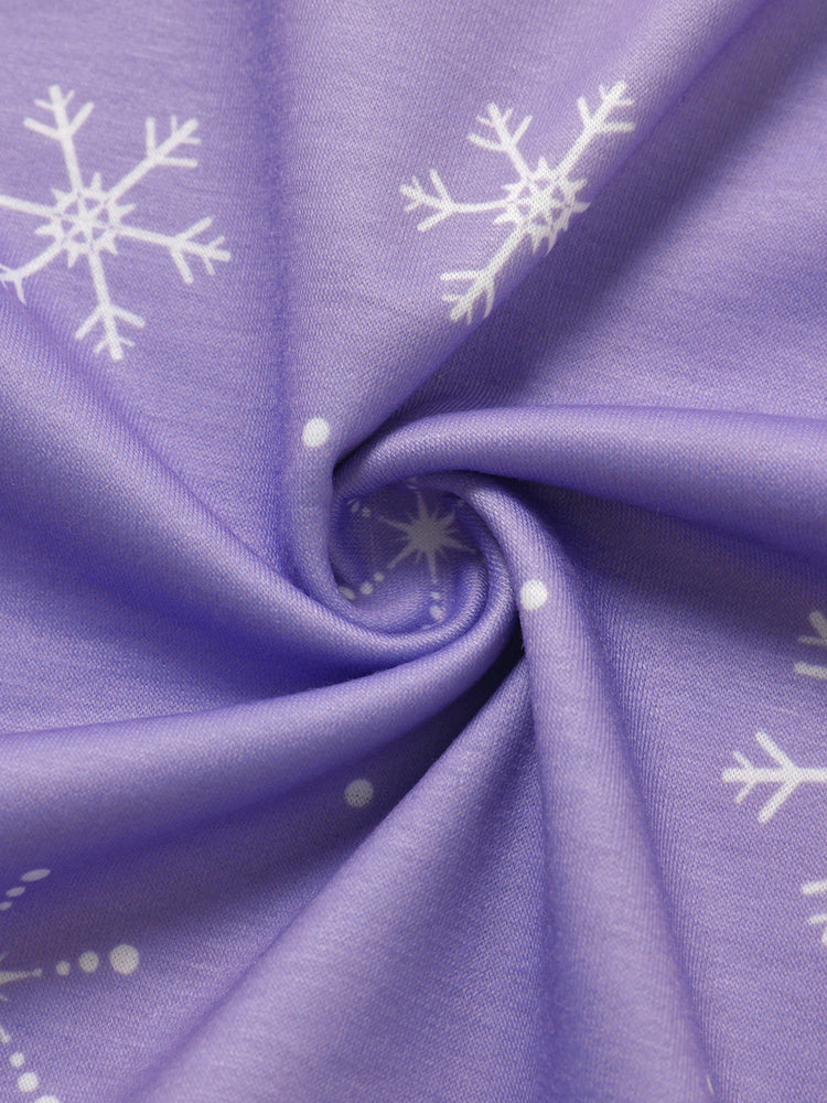 Sweat-shirt à manches longues imprimé flocon de neige et personnage Barbie pour petite fille, violet