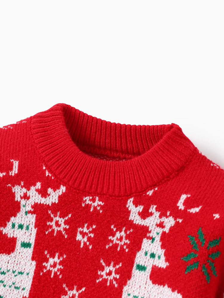 Pull de Noël enfantin rouge pour garçon/fille
