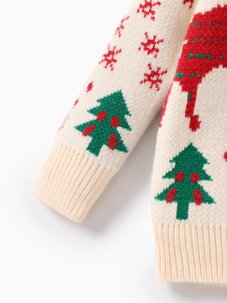 Baby/Toddler Boy/Girl Childlike Christmas Sweater Apricot