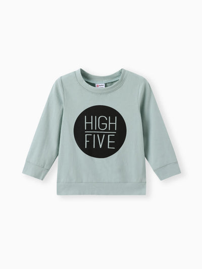 Baby Jungen / Mädchen Kleidung 2 Stück 95% Baumwolle langärmeliges Sweatshirt und Hosenset mit Buchstabendruck minzgrün