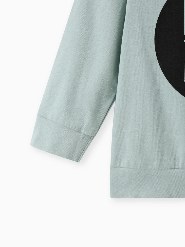 Ensemble 2 pièces pour bébé garçon/fille, 95 % coton, sweat-shirt à manches longues et pantalon imprimé lettres, vert menthe