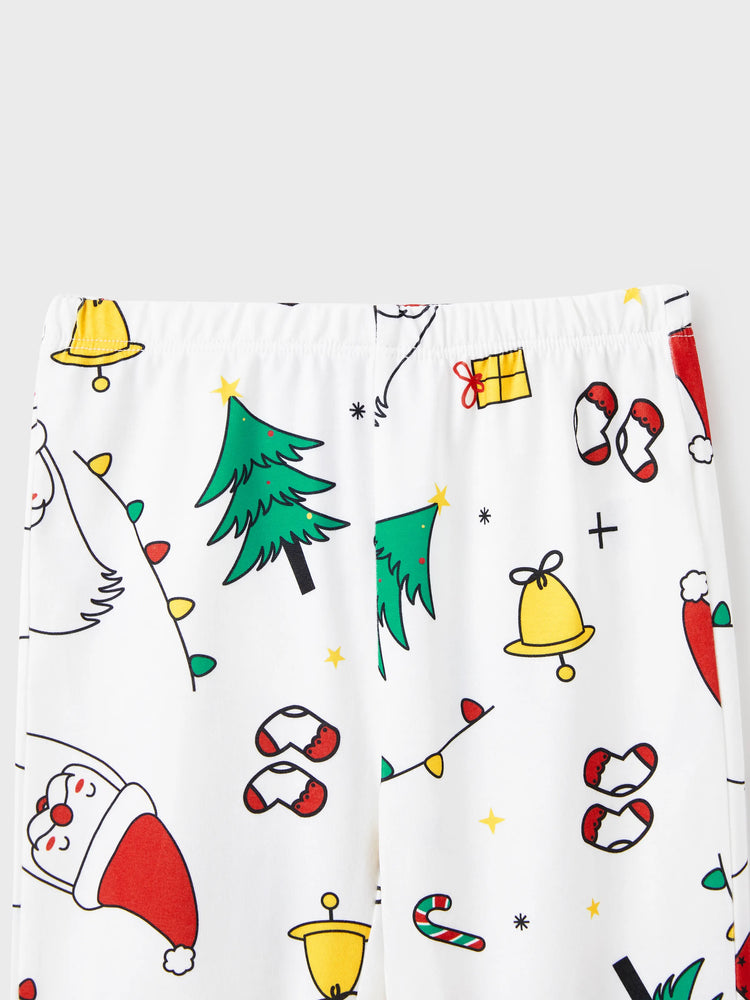 Ensemble pyjama de Noël à manches longues et imprimé coloré pour toute la famille, avec chaussettes de Noël blanches